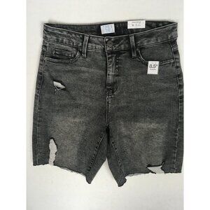 Time and Tru Women Bermuda Shorts Size 6 Gray Acid Wash Distressed New with Tags
